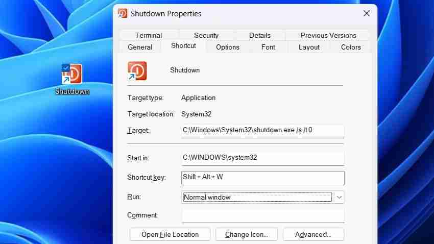 How to Add a Shutdown Desktop Shortcut in Windows 11