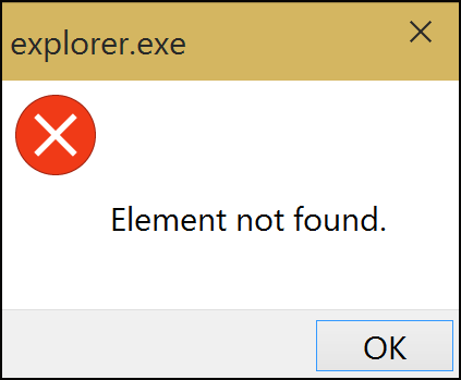 Explorer.exe Element not Found Error: Four Resolutions