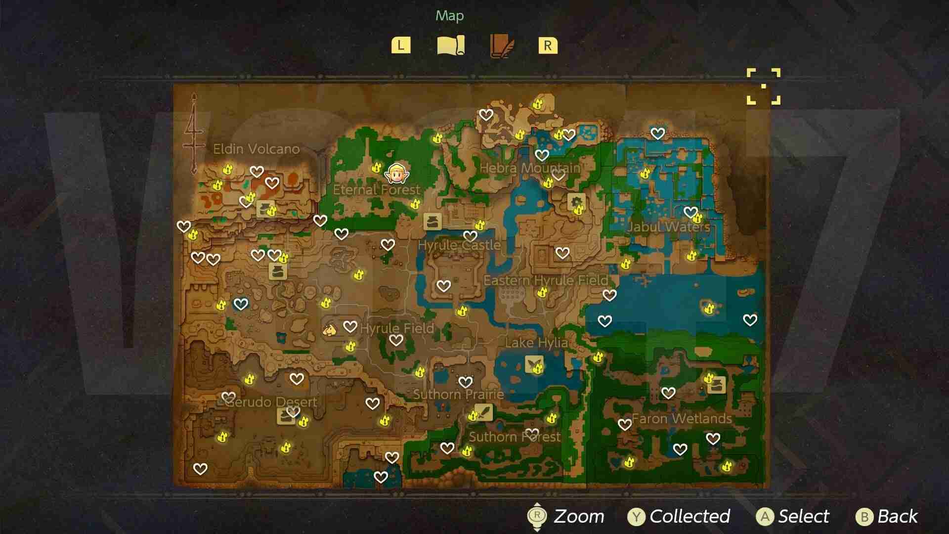 All Zelda: Echoes of Wisdom Heart Piece locations