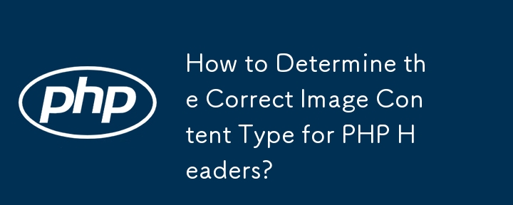 How to Determine the Correct Image Content Type for PHP Headers?