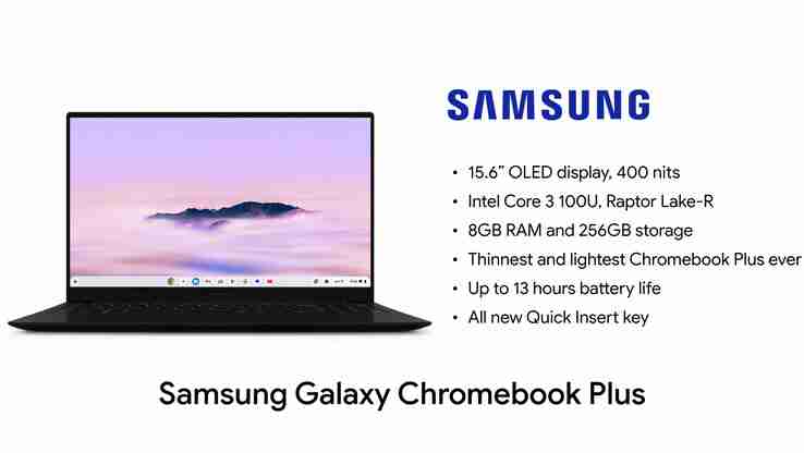 Samsung Galaxy Chromebook Plus launches as lightweight ChromeOS laptop with OLED screen