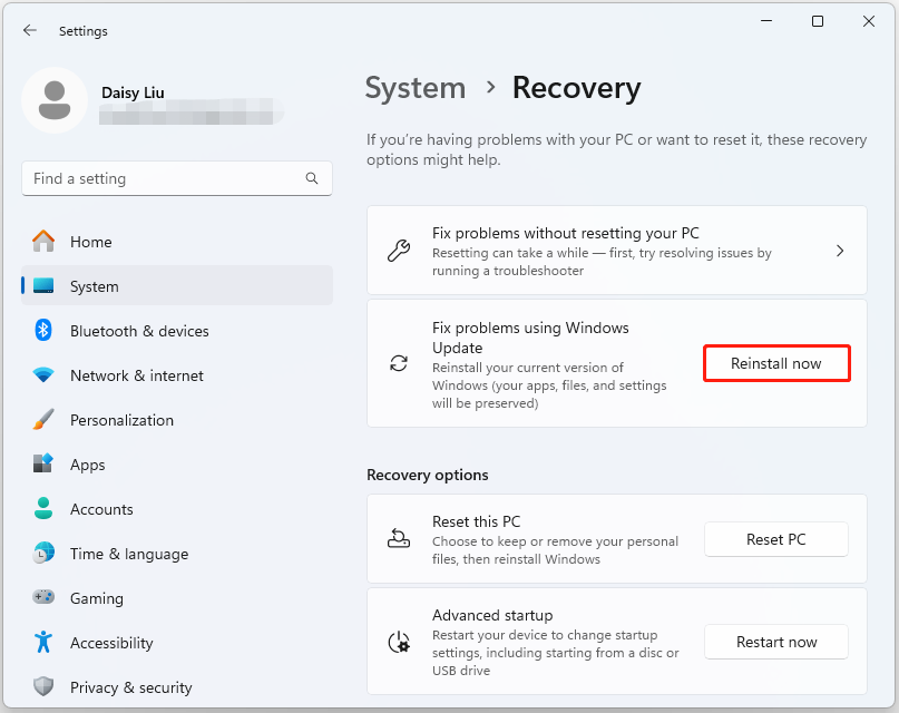 Reinstall Your Current Version of Windows to Repair System Files