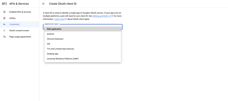 Obtaining a Google OAuth Client ID