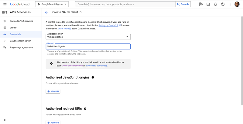 Obtaining a Google OAuth Client ID