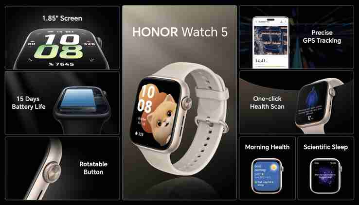 Honor Watch 5 debuts with strong Apple Watch vibes and a large AMOLED display