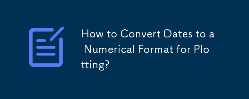 How to Convert Dates to a Numerical Format for Plotting?