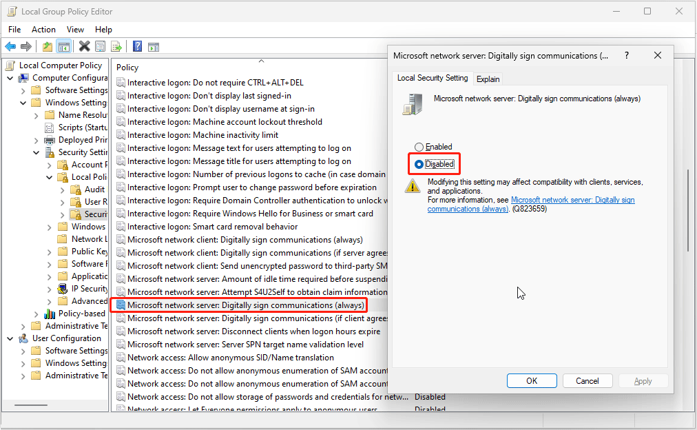 Cannot Access NAS With SMB in Windows 11 24H2: Why & Fixes