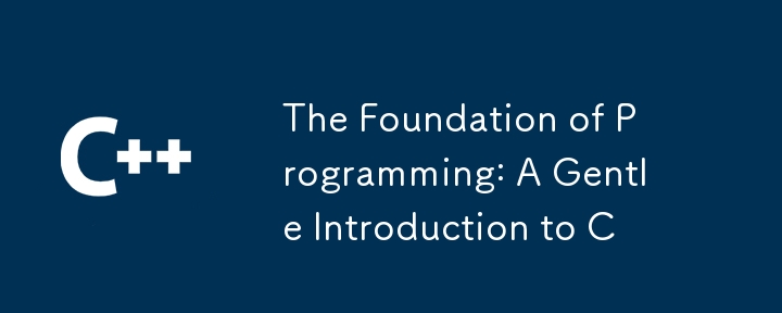 The Foundation of Programming: A Gentle Introduction to C