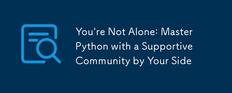 You\'re Not Alone: Master Python with a Supportive Community by Your Side