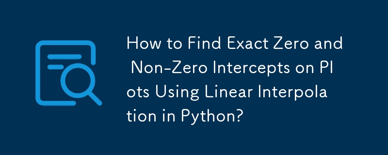 How to Find Exact Zero and Non-Zero Intercepts on Plots Using Linear Interpolation in Python?