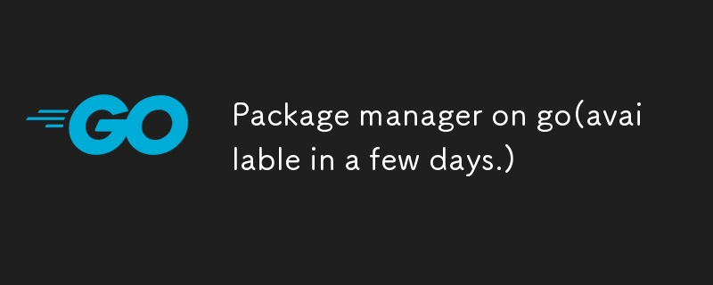 Package manager on go(available in a few days.)