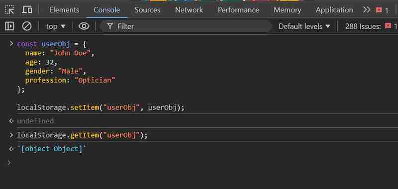 Storing and retrieving JavaScript objects in localStorage