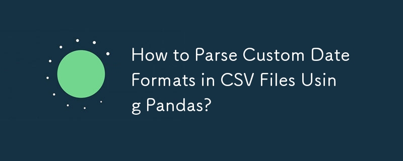 How to Parse Custom Date Formats in CSV Files Using Pandas?