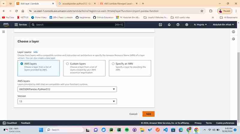 How to Import Pandas(library) in AWS Lambda Functions - AWS Lambda Layers