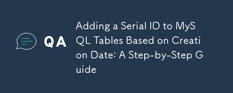 Adding a Serial ID to MySQL Tables Based on Creation Date: A Step-by-Step Guide