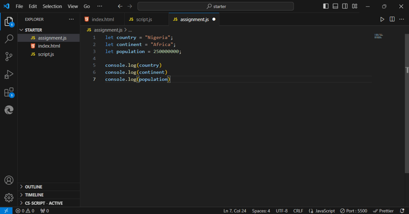 Day f #daysofMiva Coding Challenge: Values and Variables in JS