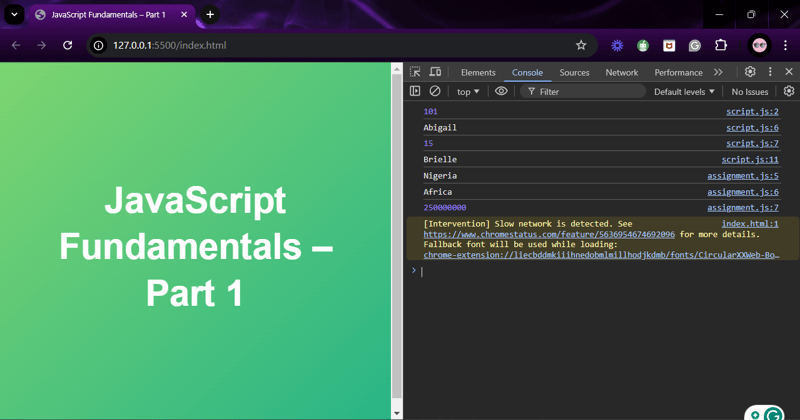 Day f #daysofMiva Coding Challenge: Values and Variables in JS