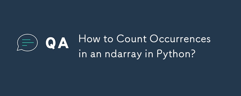 How to Count Occurrences in an ndarray in Python?