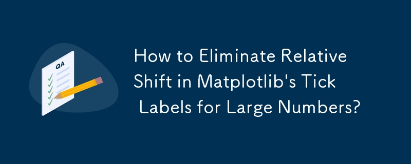 How to Eliminate Relative Shift in Matplotlib\'s Tick Labels for Large Numbers?