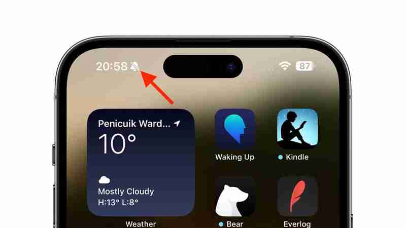 iPhone 16: Hide the Silent Mode Bell Icon in the Status Bar