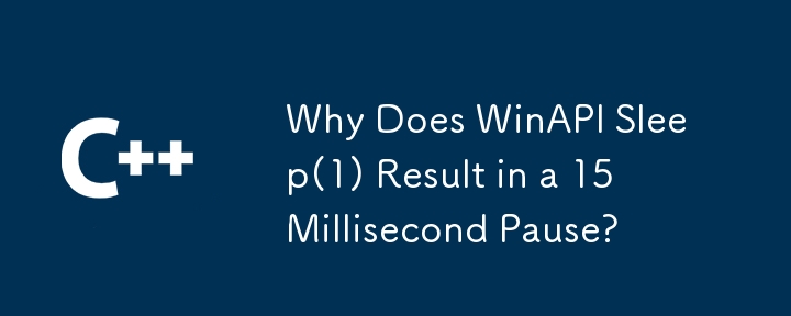 Why Does WinAPI Sleep(1) Result in a 15 Millisecond Pause? 
