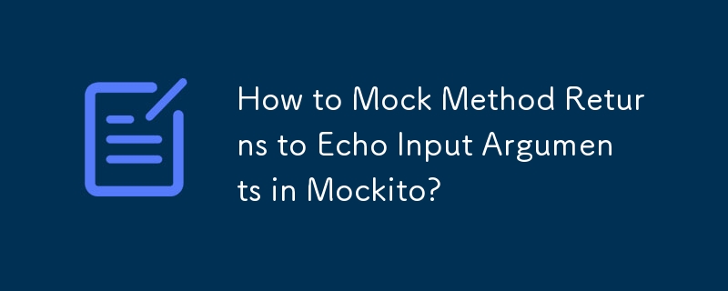 How to Mock Method Returns to Echo Input Arguments in Mockito?