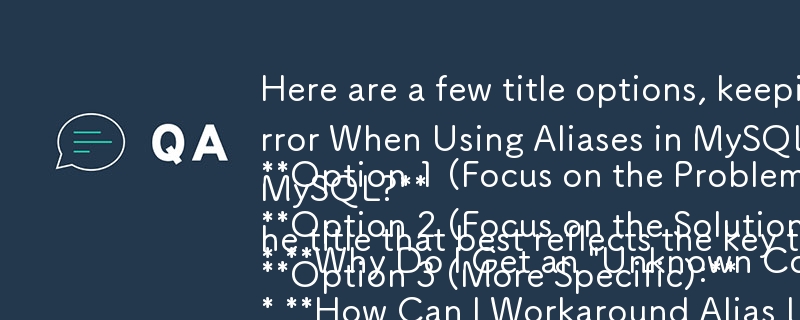 Here are a few title options, keeping in mind the \