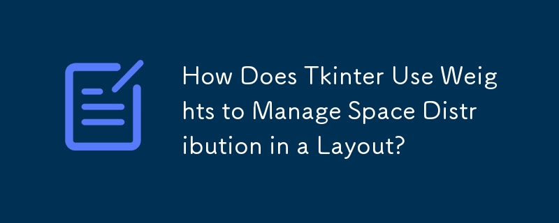 How Does Tkinter Use Weights to Manage Space Distribution in a Layout?