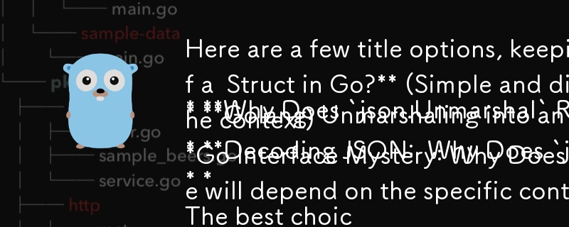 Here are a few title options, keeping in mind the need for a question format:

* **Why Does `json.Unmarshal` Return a Map Instead of a  Struct in Go?** (Simple and direct)
* **Golang: Unmarshaling into an Interface - Why is My Struct a Map?** (More specif