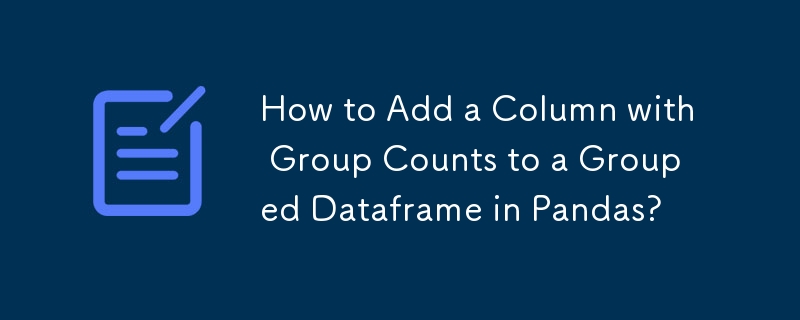 How to Add a Column with Group Counts to a Grouped Dataframe in Pandas?