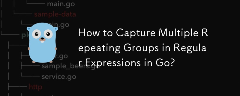 How to Capture Multiple Repeating Groups in Regular Expressions in Go? 
