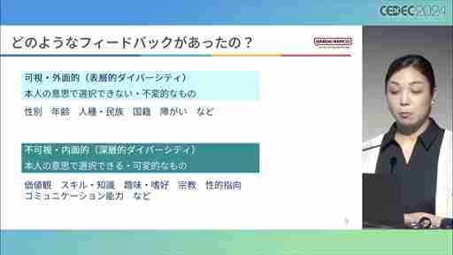 世界観や設定をきちんと踏まえていない多様性は，コンテンツを不自然なものにしかねない。ゲームにおけるDEI表現の意義と重要性，そして導入する際の留意点［CEDEC 2024］