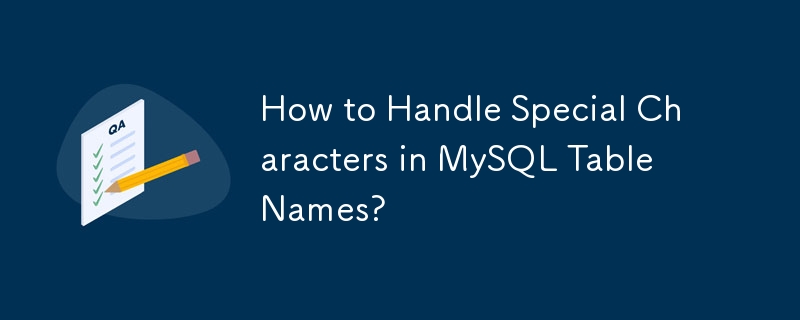 How to Handle Special Characters in MySQL Table Names?