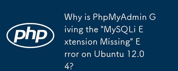 Why is PhpMyAdmin Giving the \