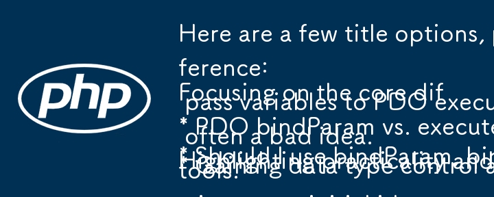 Here are a few title options, playing with the question format and the core points of the article:

Focusing on the core difference:

* PDO bindParam vs. execute: When does variable binding truly matter?
* Should I use bindParam, bindValue, or just pass v