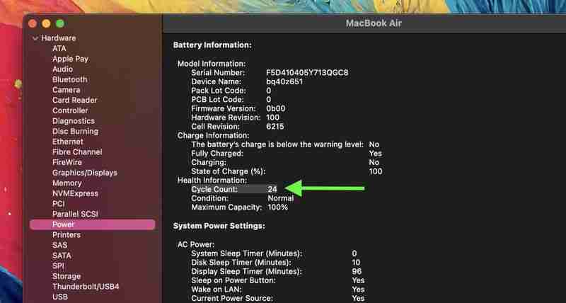 Check Your Mac\'s Battery Cycle Count