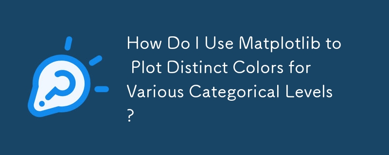 How Do I Use Matplotlib to Plot Distinct Colors for Various Categorical Levels?