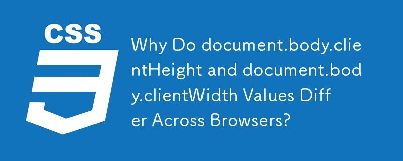 Why Do document.body.clientHeight and document.body.clientWidth Values Differ Across Browsers? 
