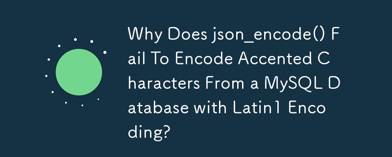 Why Does json_encode() Fail To Encode Accented Characters From a MySQL Database with Latin1 Encoding? 
