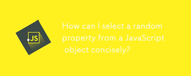 How can I select a random property from a JavaScript object concisely? 
