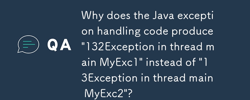 Why does the Java exception handling code produce \