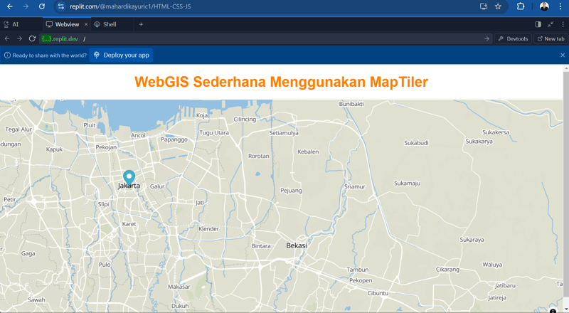 Panduan Lengkap Belajar HTML, CSS, dan JavaScript dengan Replit untuk Membuat WebGIS Sederhana Menggunakan MapTiler