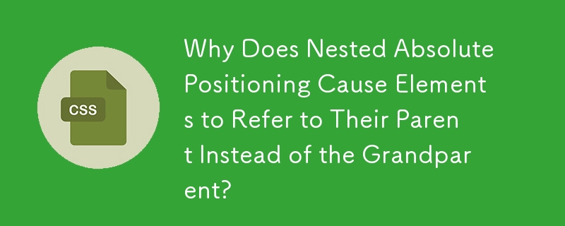 Why Does Nested Absolute Positioning Cause Elements to Refer to Their Parent Instead of the Grandparent? 
