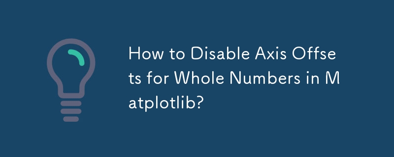 How to Disable Axis Offsets for Whole Numbers in Matplotlib?