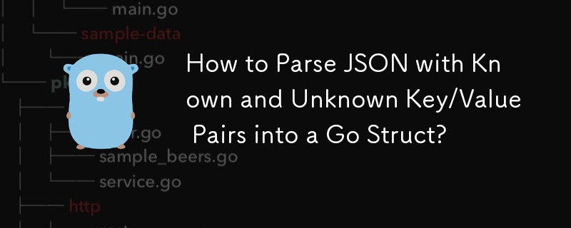 How to Parse JSON with Known and Unknown Key/Value Pairs into a Go Struct? 
