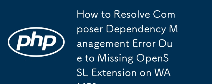 How to Resolve Composer Dependency Management Error Due to Missing OpenSSL Extension on WAMP?