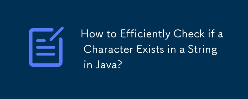 How to Efficiently Check if a Character Exists in a String in Java? 
