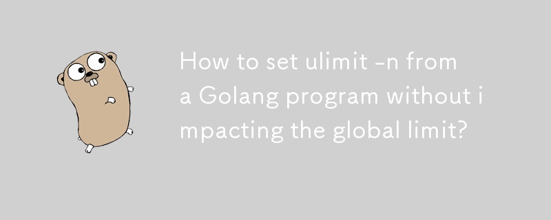 How to set ulimit -n from a Golang program without impacting the global limit? 
