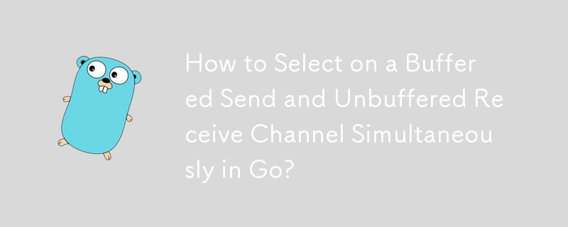 How to Select on a Buffered Send and Unbuffered Receive Channel Simultaneously in Go? 
