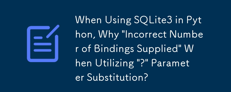 When Using SQLite3 in Python, Why \